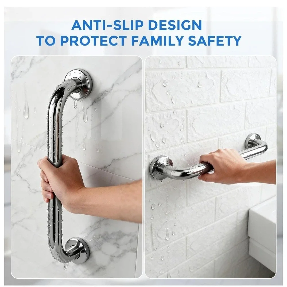 2 Pack‎ Shower Grab Bar, Stainless Steel Bathroom 2 pack 12 inch, Silver